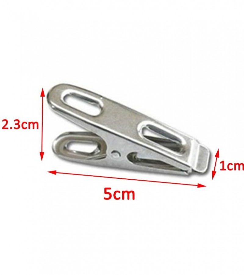 20Pcs Laundry Clamps Stainless Steel Towel Clothes Socks Clip Hanging Metal Clip Household Storage