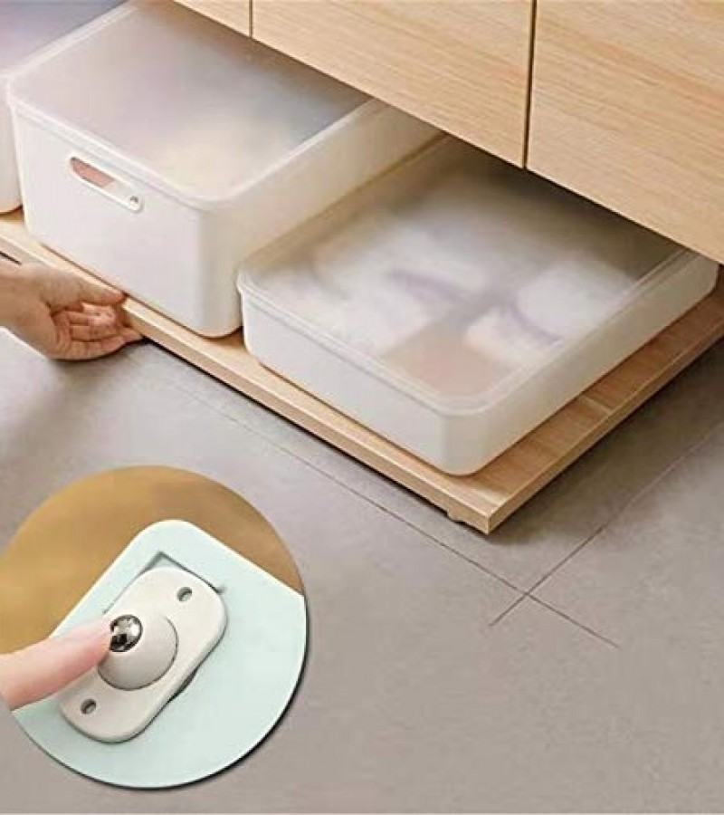 4Pcs Universal Self-Adhesive Furniture Wheel Directional Roller For Under Storage Box Foot Pad