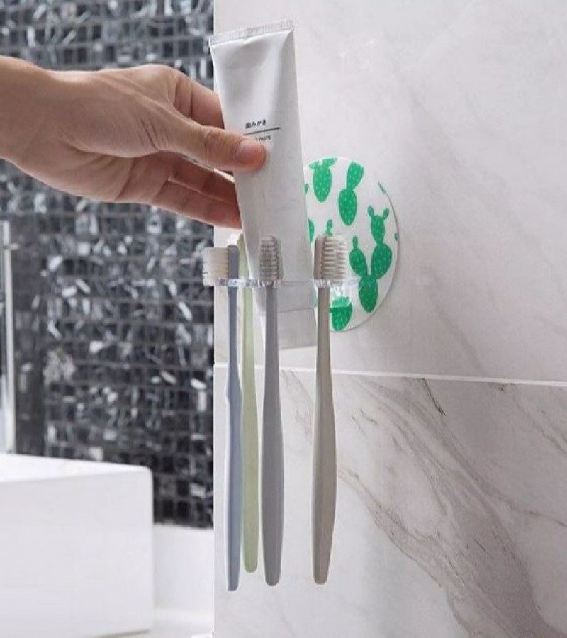 Acrylic Toothpaste Toothbrush Holder Punch-free Storage Mini Rack Bathroom Accessories