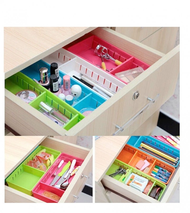 Adjustable Drawer Organizer Home Kitchen Divider Makeup Storage Box - Multi 1Pcs