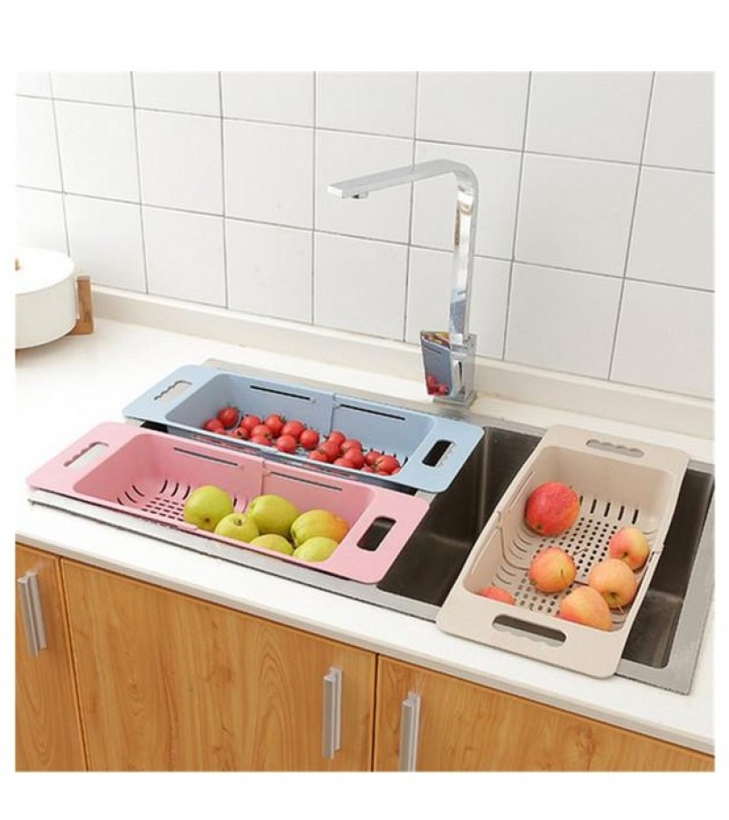Adjustable length Plastic Sink Drain Basket for Fruit and Vegetable wash Adjustable