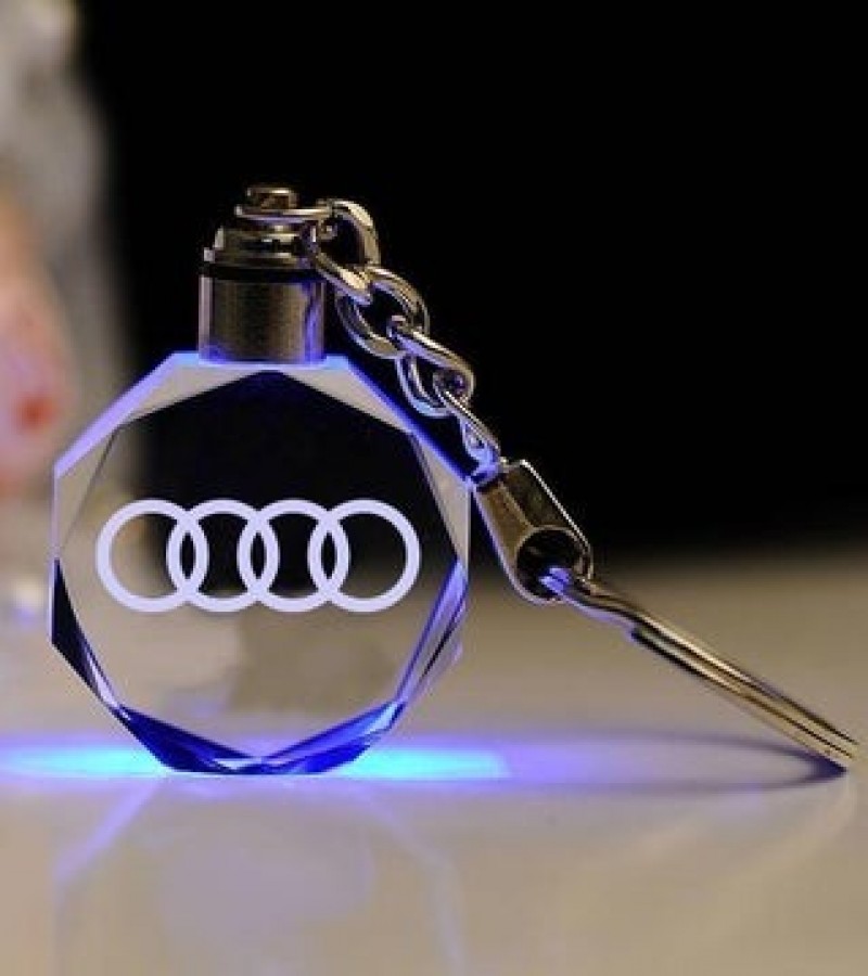 Audi Car Logo Crystal Light Changing Keychain