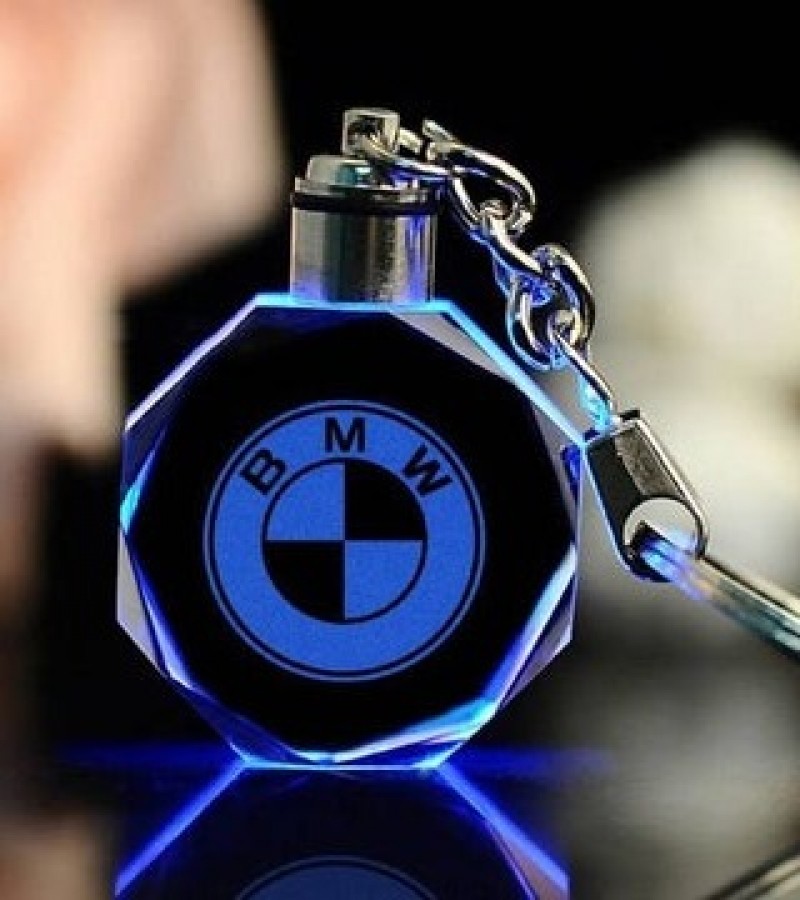 BMW Car Logo Crystal Light Changing Keychain