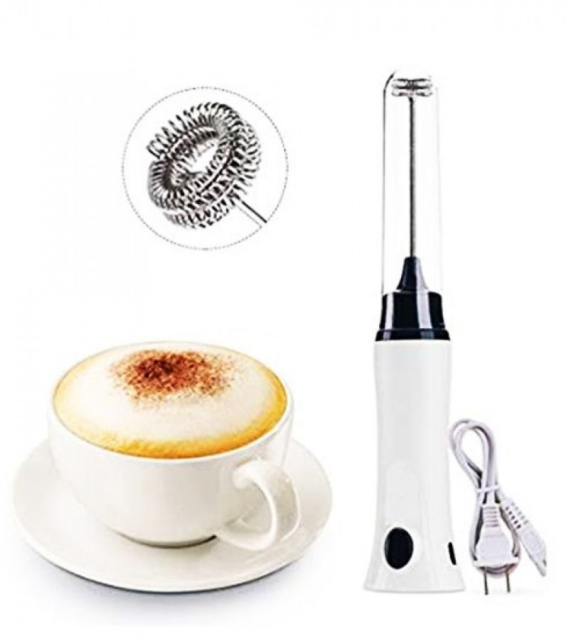 Coffee and Egg Beater Electric Rechargeable Milk Drink Coffee Egg Foamer - White