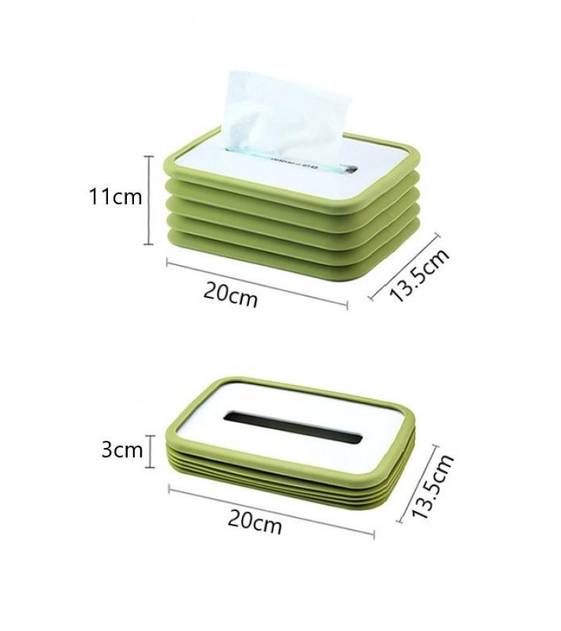 Folding Silicone Dispenser Tissue Box Holder for Bathroom Desktop Table Living Room Home Office Car