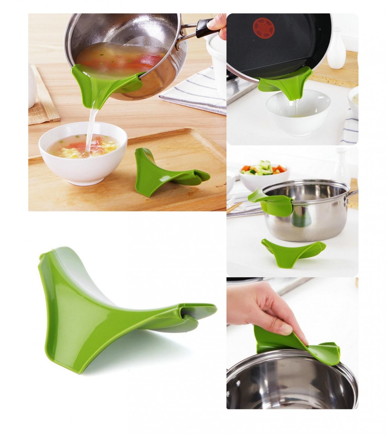 Kitchen Funnel Gadget Silicone Pour Spout Slip On Pour For Bowls Pans Pots