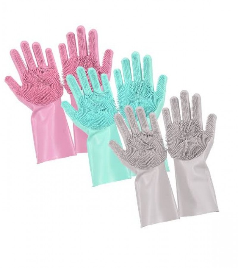 Magic Reusable Silicone Gloves - Multicoloure