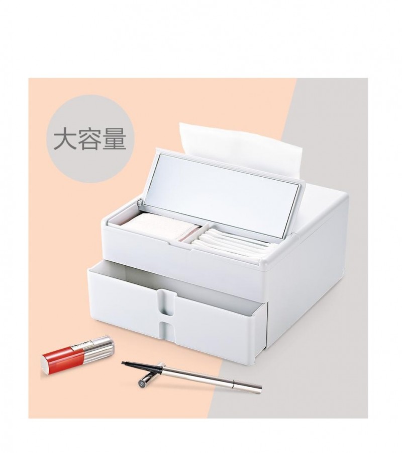 Multifunctional tissue box creative cosmetics storage box drawer desktop plastic European-style