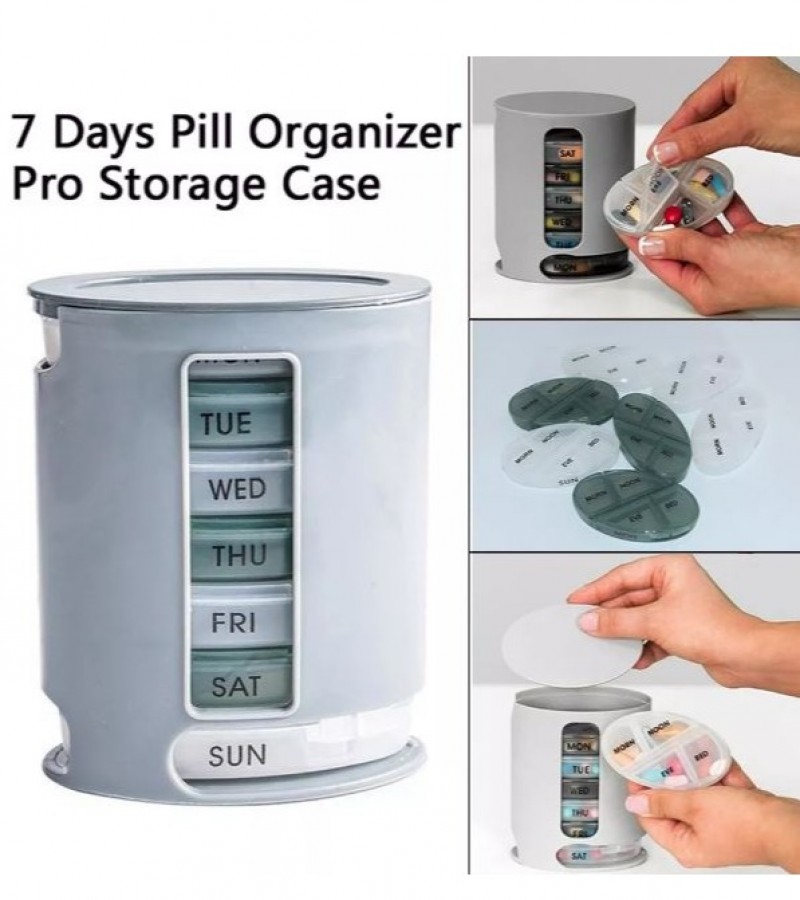 Pill Pro Weekly Medicine Organizer Box 7 Stackable Compartments Each Tray Is Labeled