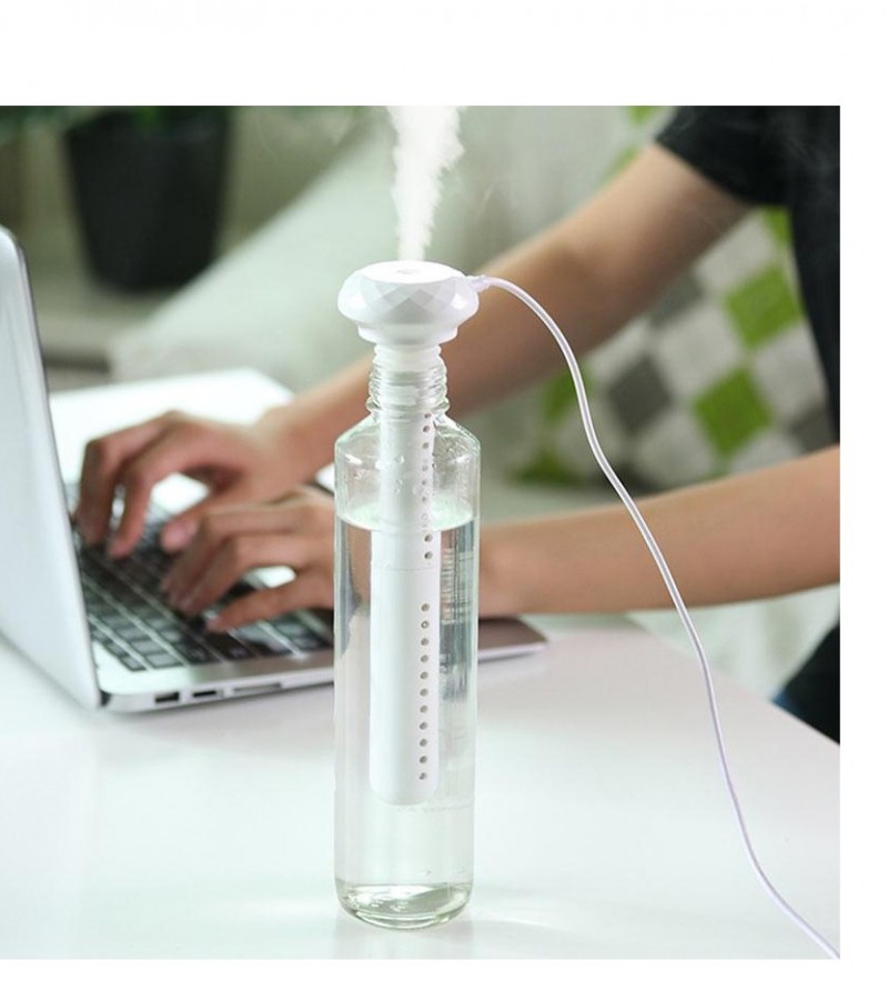 Portable Mini USB Air Humidifier Diamond Bottle Aroma Diffuser Mist Maker for Home Office Car