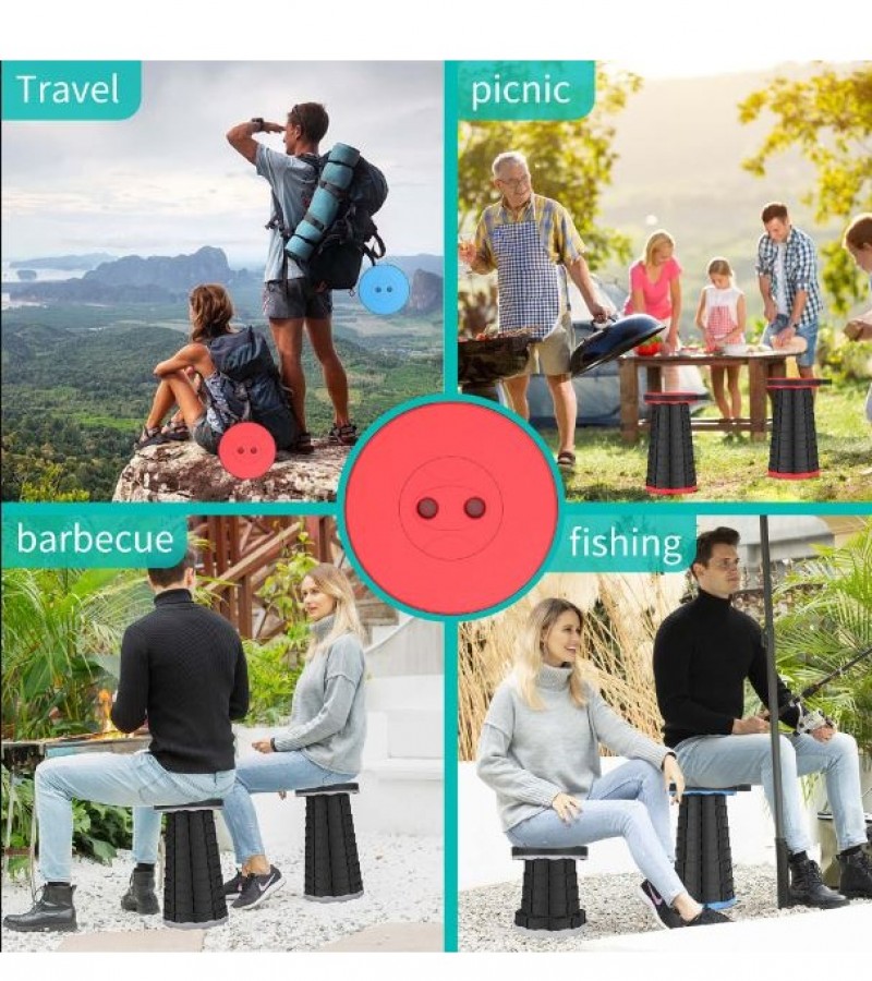 Retractable Foldable Stool For Camping Fishing Hiking Activities Mountain Pool Travel Stool - Multi
