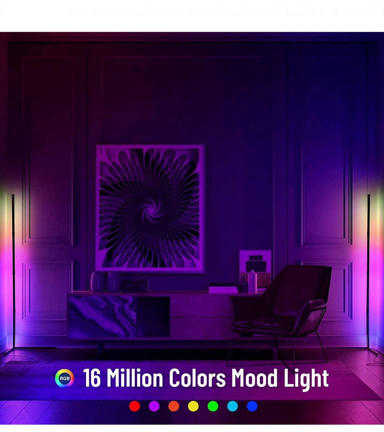 RGB Corner Floor Light LED Color Changing with Remote Home Décor Colorful Light for Living Room