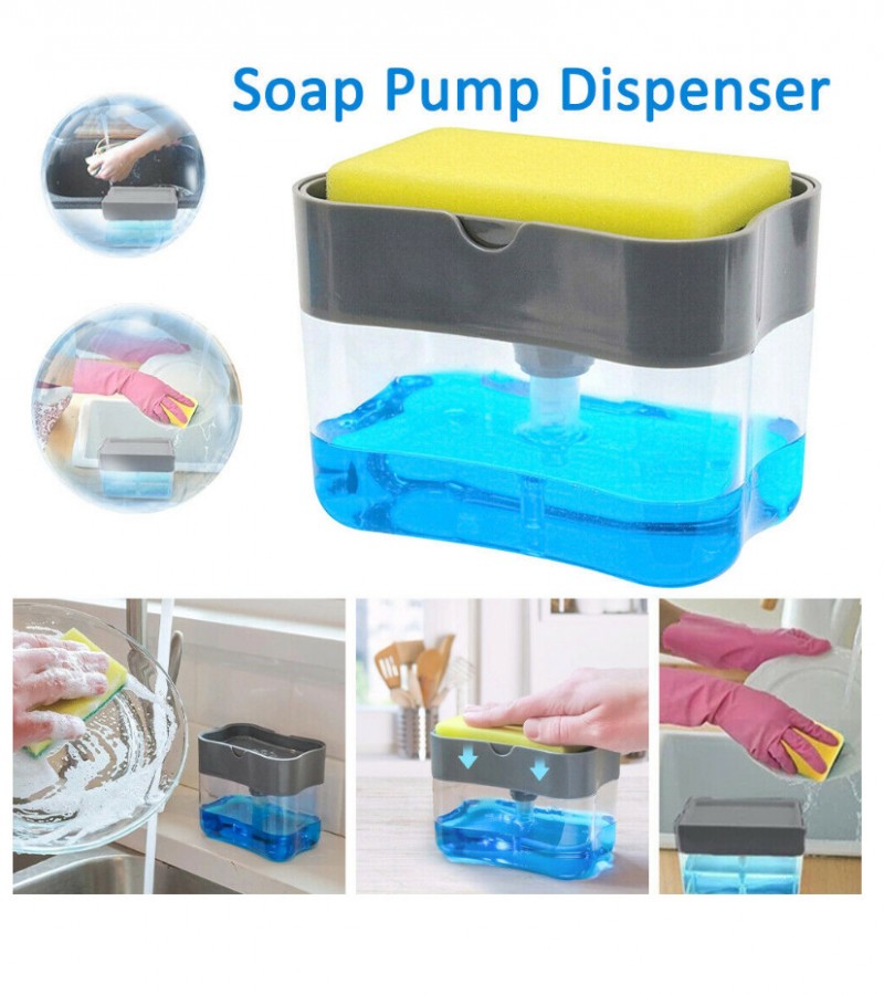 Soap Dispenser 2 in 1 Soap Dispenser Double Layer Plastic Sponge Holder