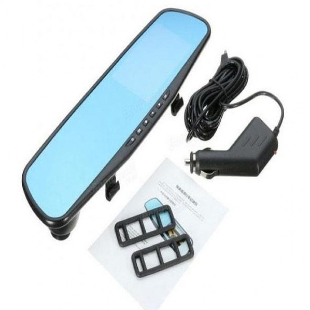 Car DVR Mirror Dual Front & Rear Camera - 1080P Quality