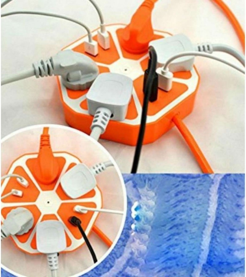 Multi Power Plug Extension - 4 Power Sockets & 4 Usb Ports