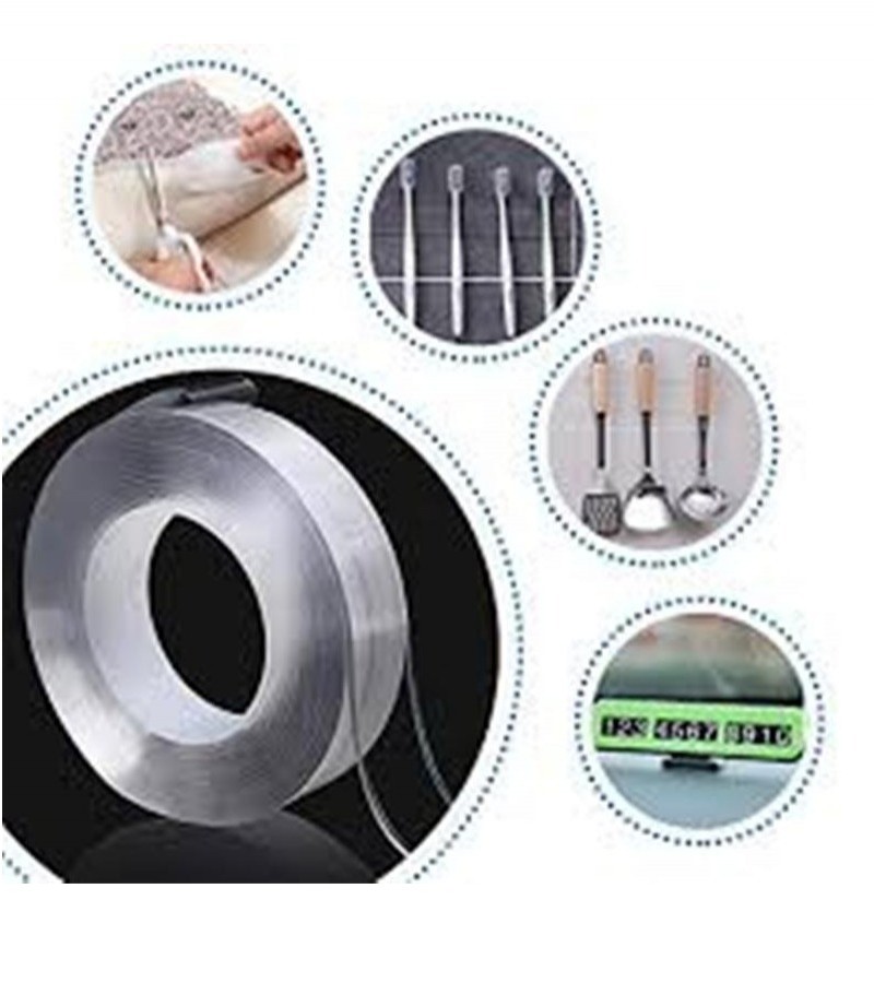 Washable Transparent Reusable Double-Sided Grip Tape 2.5M