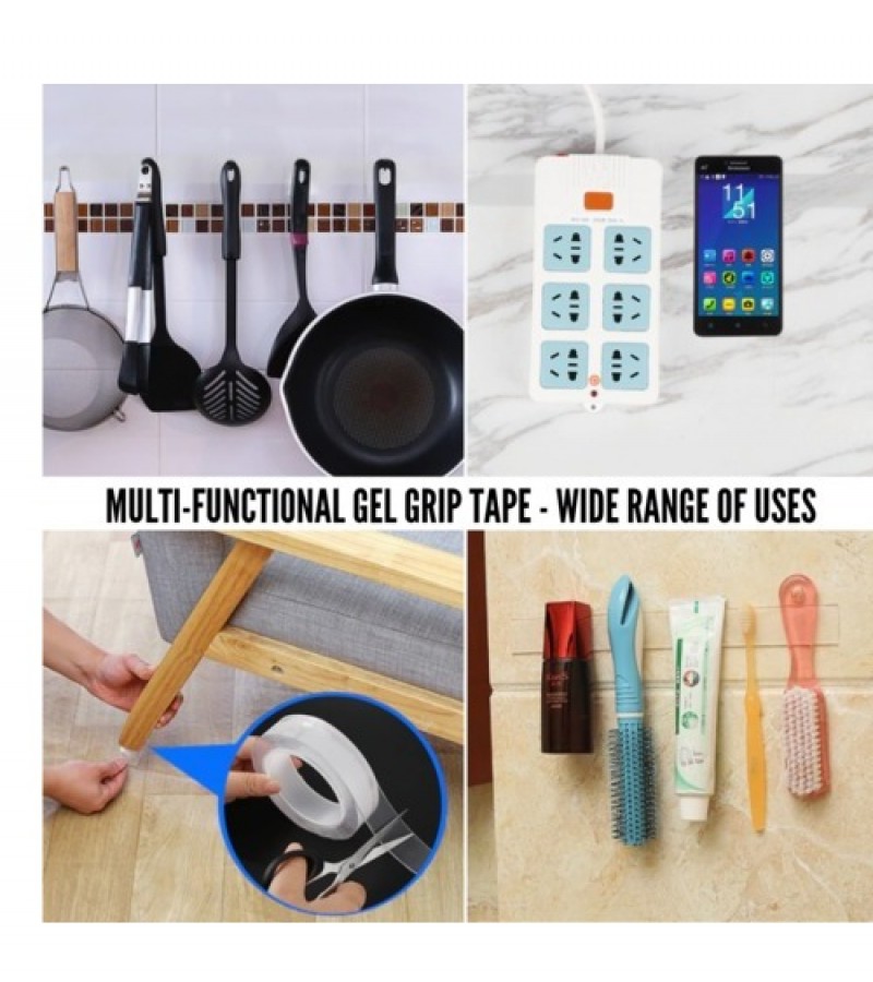Washable Transparent Reusable Double-Sided Grip Tape 2.5M