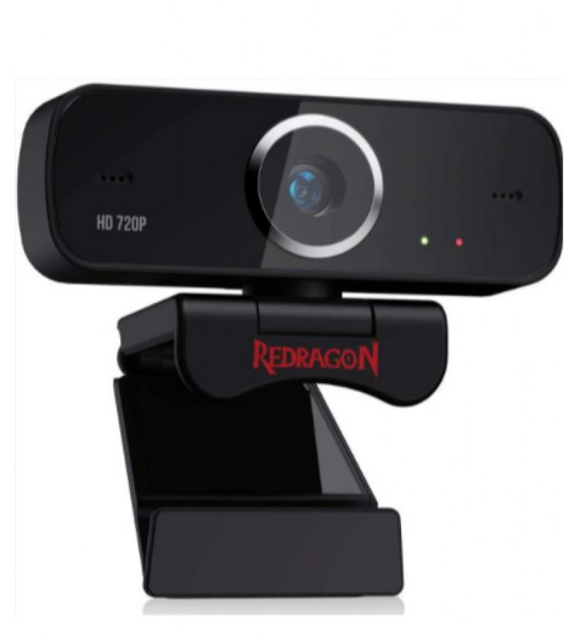 Redragon GW600 720P Webcam with Built-in Dual Microphone, 360-Degree Rotation