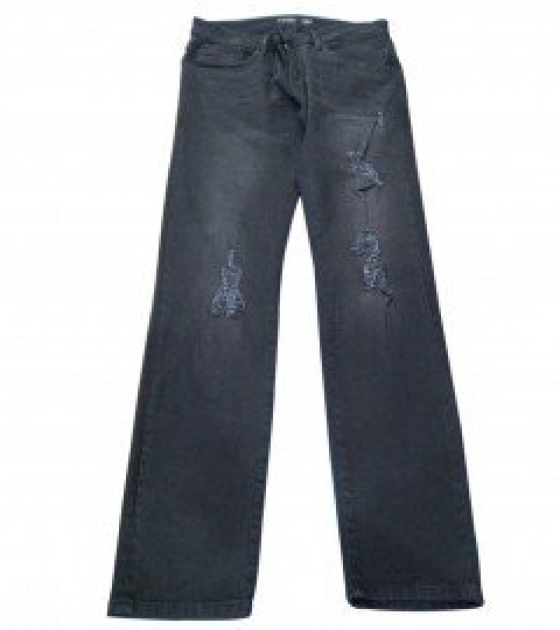 Relaxed Fit Striped Denim Jeans Pant For Men - Black - 28” to 40”