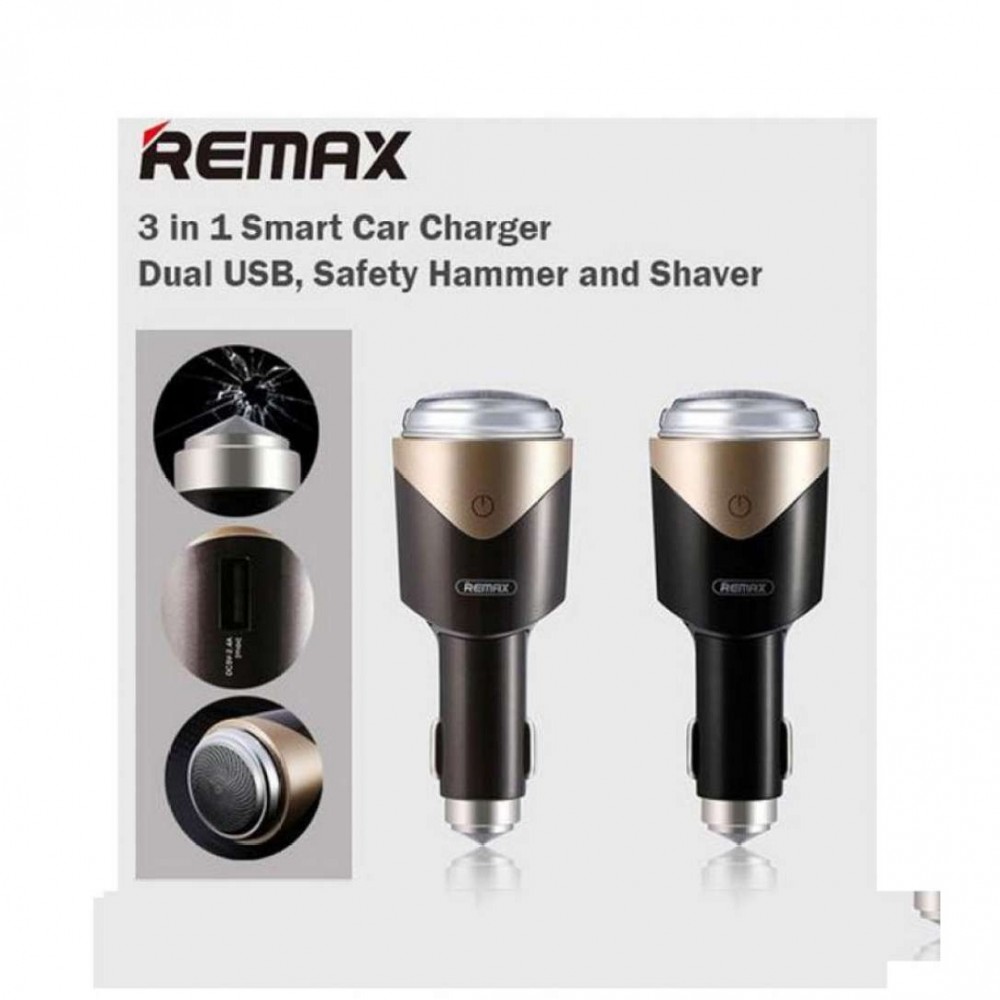 Remax 3 in 1 Smart Car Charger & Safety Hammer & Shaver RT - SP01