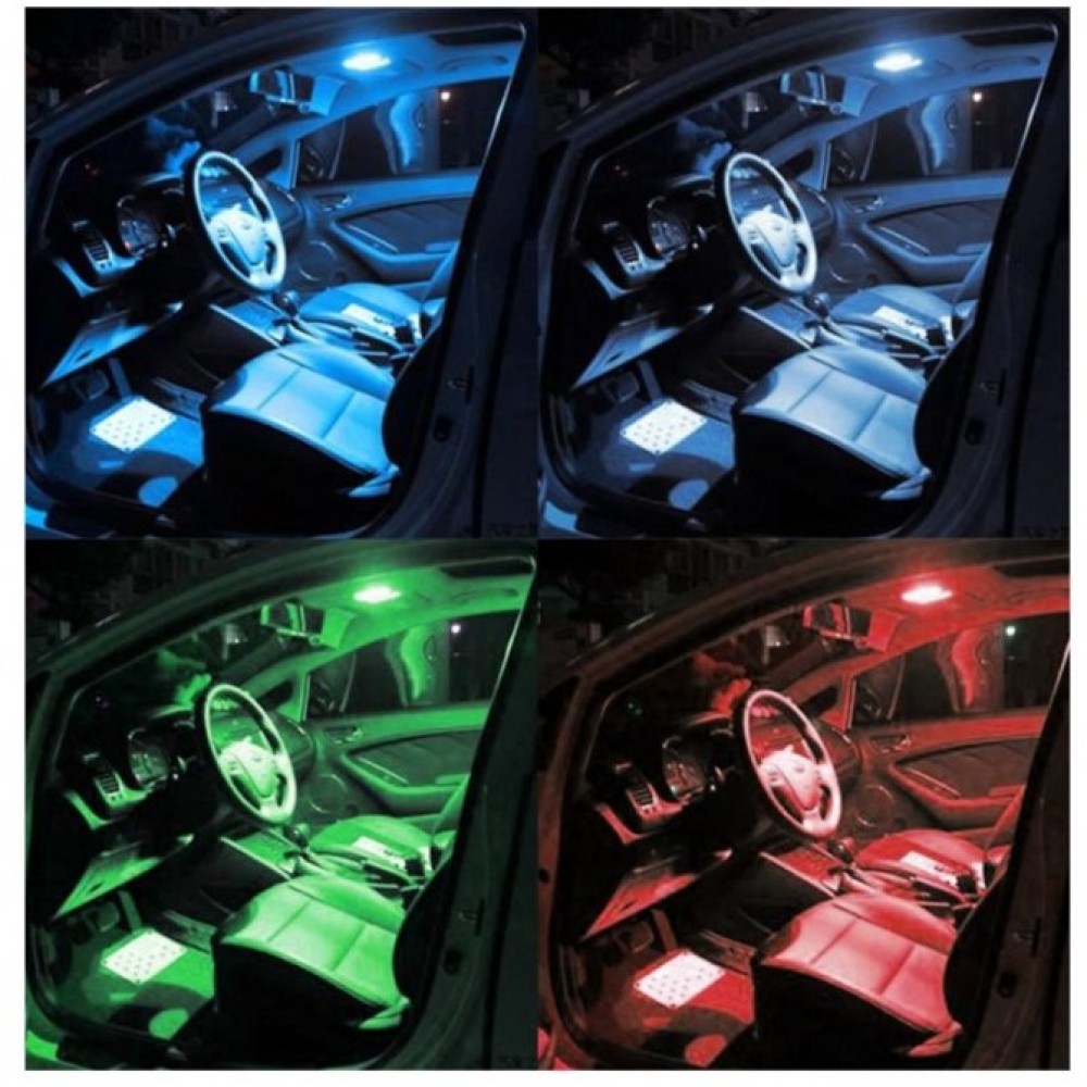 Remote Car Interior Light LED Lamp Colorful RGB Multi Colors