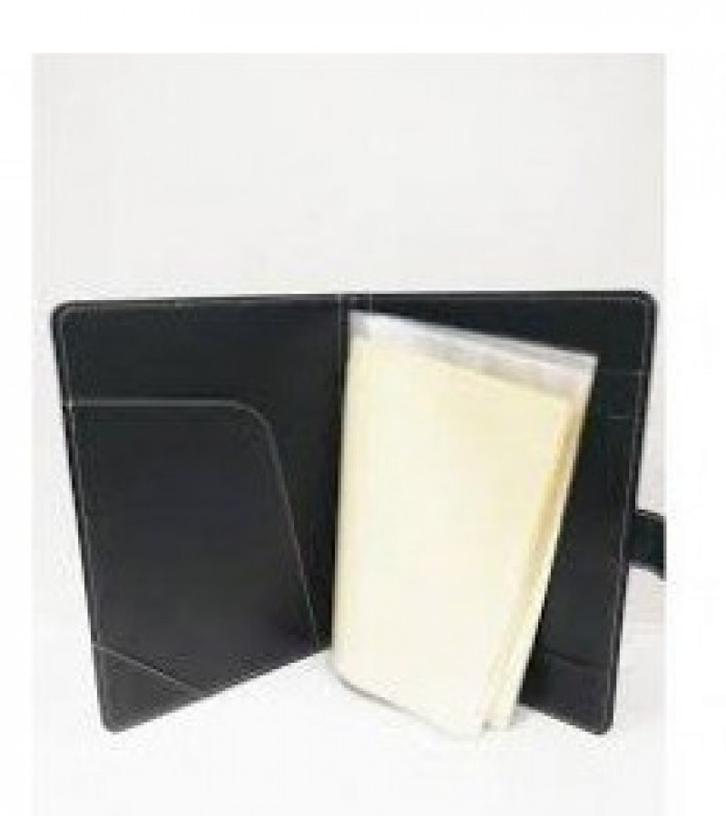Rexine Pocket Folder For A4 Size Pages - PF-859 - Black 12 Pockets