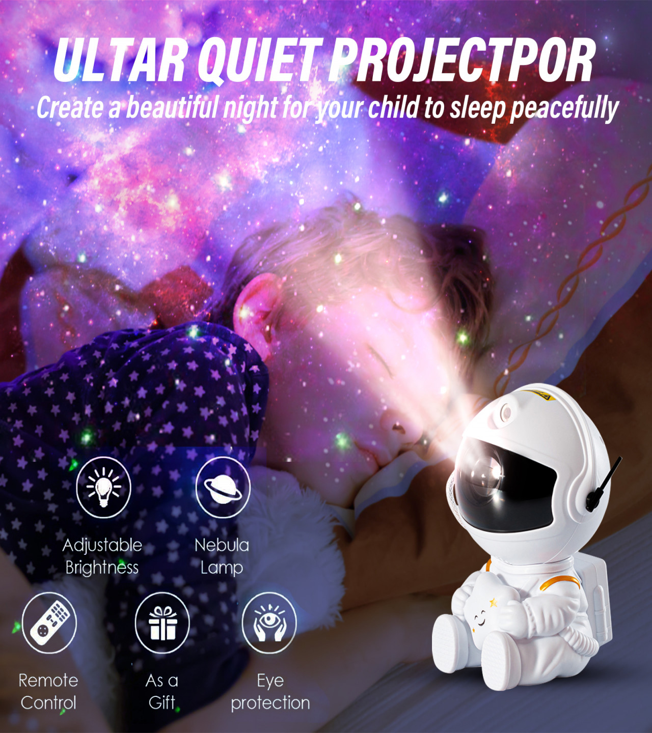 Galaxy Astronauts Projector Light: Large Size with Wireless Remote and Multi-functionality in Box Packing