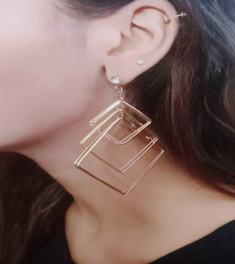 New Eid Arrival Golden and Silver color 6 layer earrings