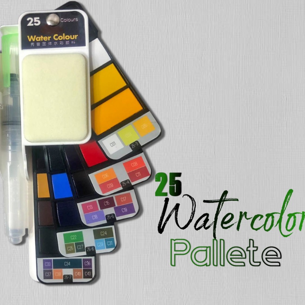 Rotatable Water Colour Palette - Pack of 25 Colours