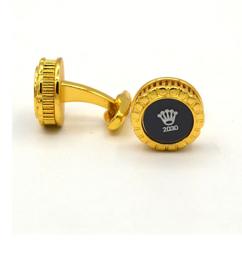 Round Golden Rolex Cufflinks  MC1684