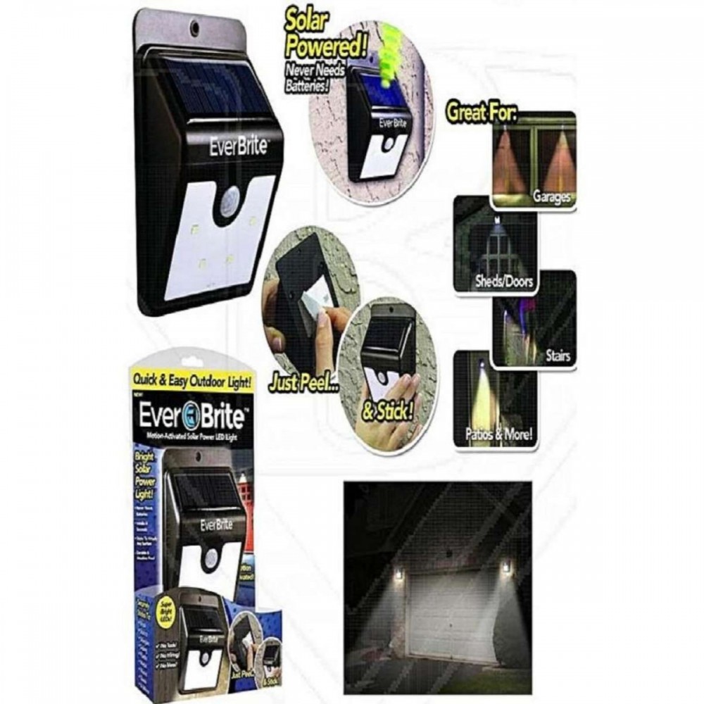 Led Light - Everbrite Motion Activated Outdoor Led Solar Rechargeable Porch Light