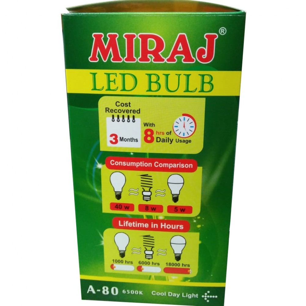 Miraj A-80 Extra Bright LED Bulb - 18W - 1 Year Warranty