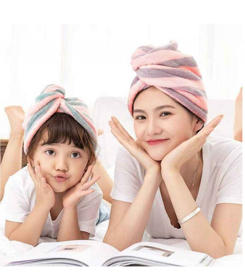 Quick Drying Microfiber Hair Towel Wrapped Turban Turbie Twist Hat Caps Spa
