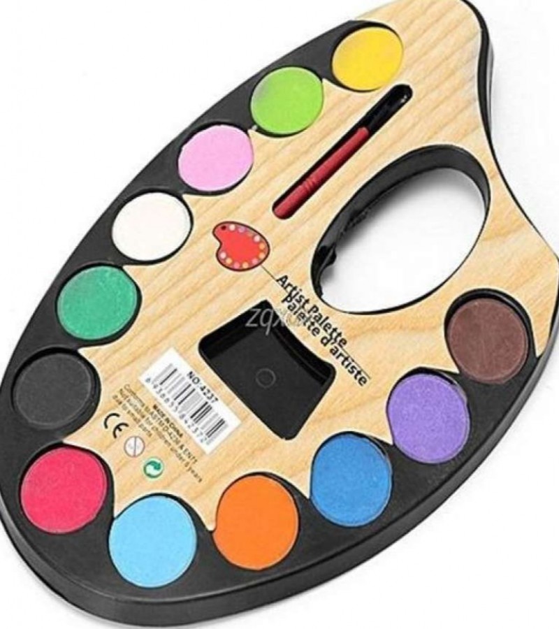Water Colour Palettes 12 Colours with FREE Paint Brush