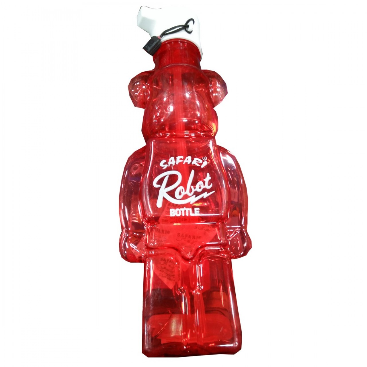 Safari Robot Style Water Bottle for Kids - Red
