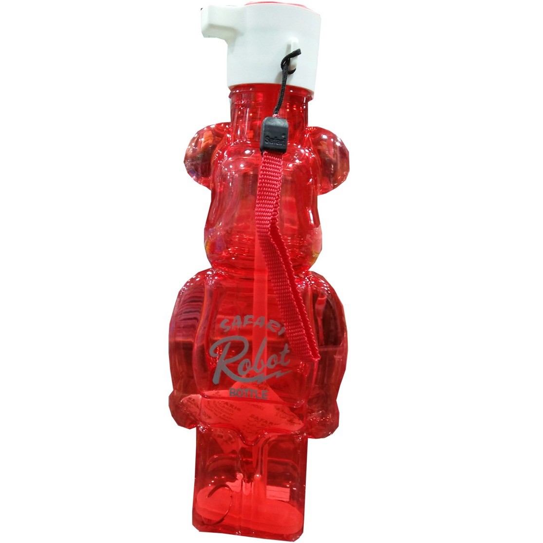 Safari Robot Style Water Bottle for Kids - Red