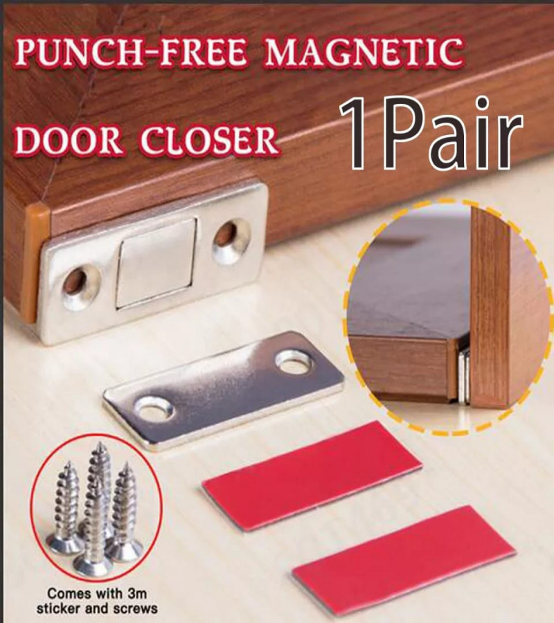 2pcs-non-perforated magnetic sliding door push-pull door closet door suction drawer patch absorber invisible sliding door magnet