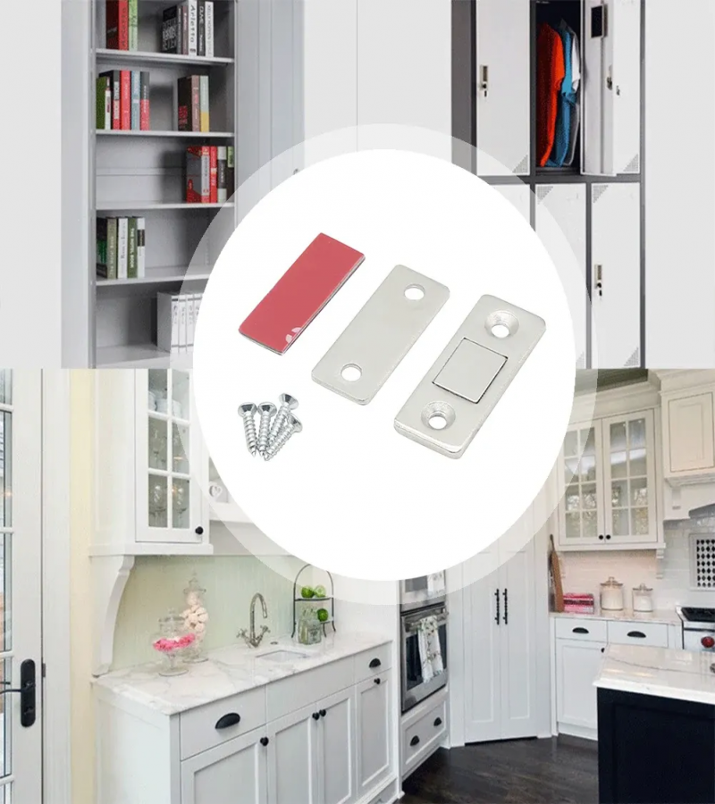 2pcs/Set Magnetic Cabinet Catches Magnet Door Stops Hidden Door Closer With Screw For Closet Cupboard Furniture DIY