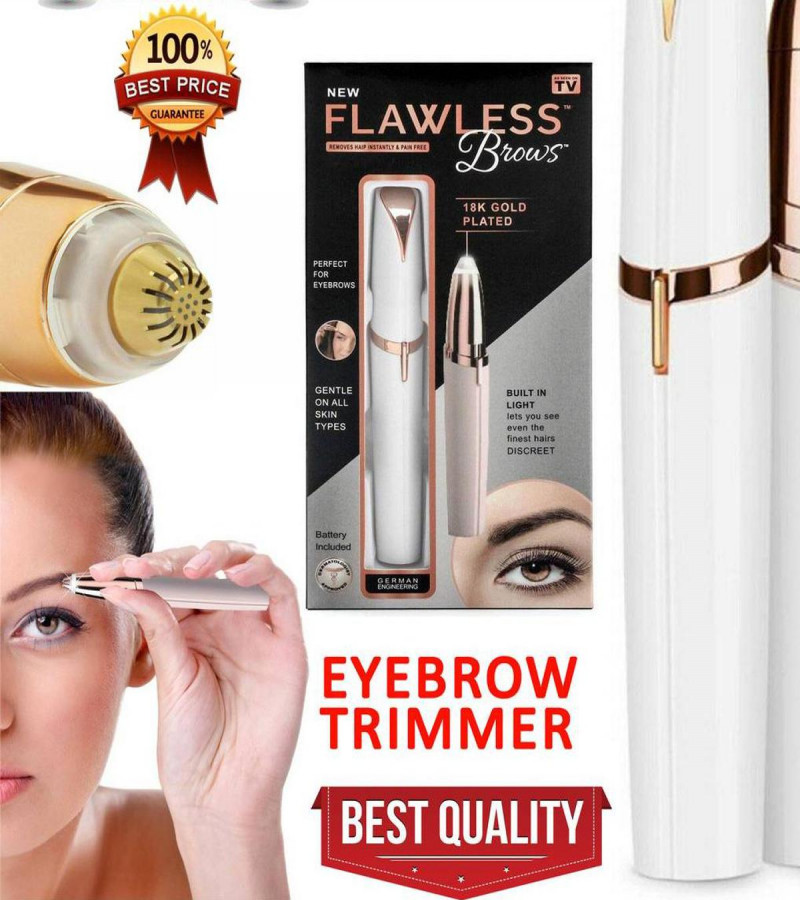 Flawless Eyebrow, Nose, Upper Lips Trimmer For Men & Women - Battery Operated