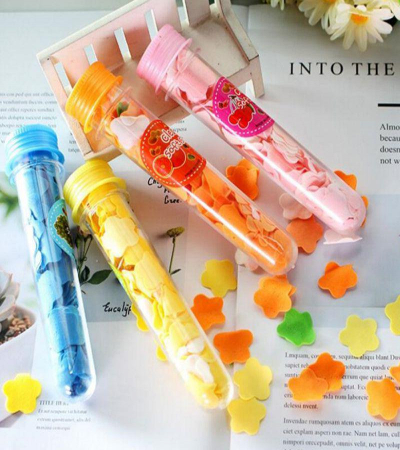 Portable Mini Flower Paper Soap Slice Case Random Color Body Hands Washing Bath Confetti Dish Foaming For Travel Cleaning