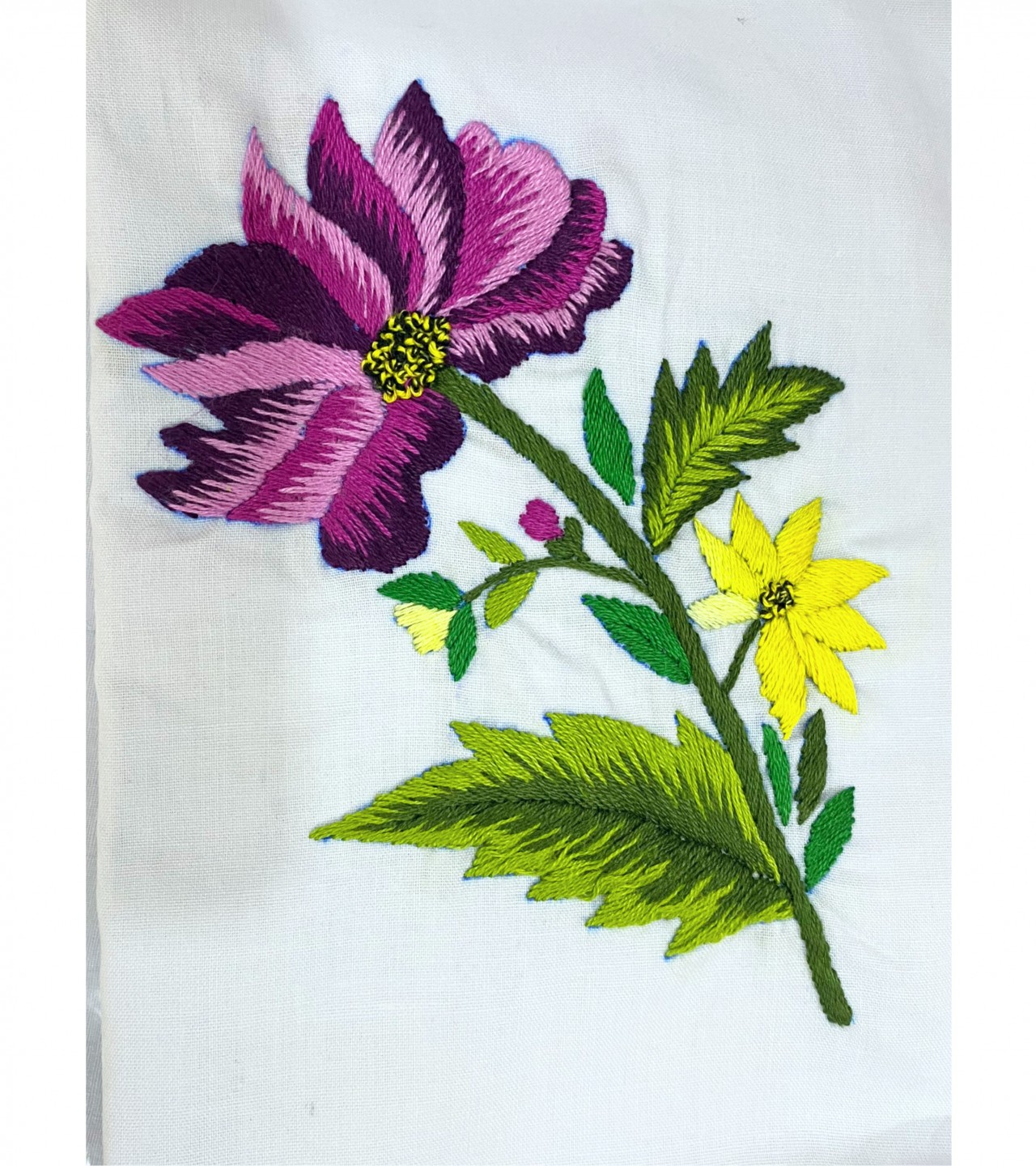 Hand Embroidered Two unstitched Pillow Covers with one free Cushion  | Shade Work