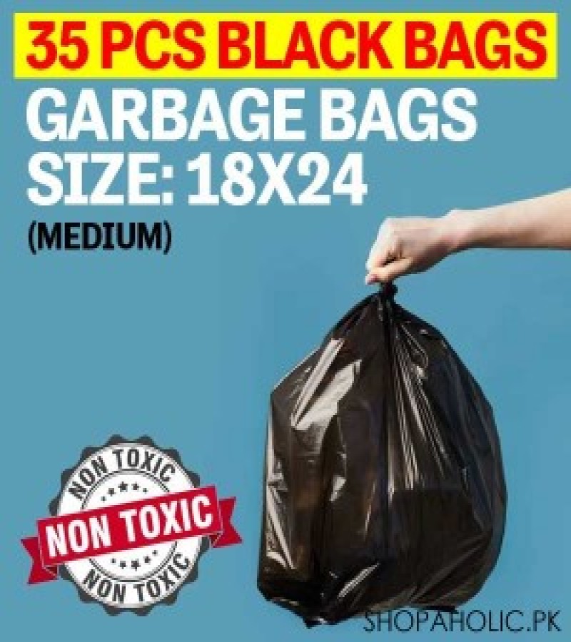 15/22/35 Pcs Black Garbage Bag Roll