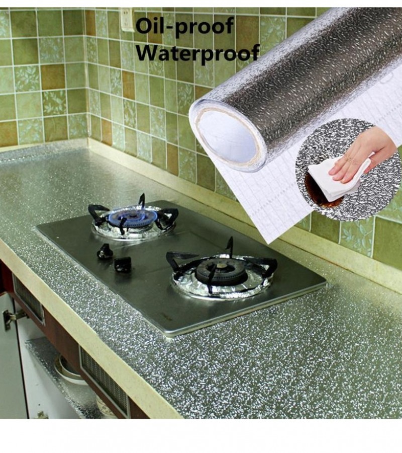 Self Adhesive Kitchen Oil-Proof Kitchen Aluminum Stove Foil Sticker Roll Sheet Size 40*200cm