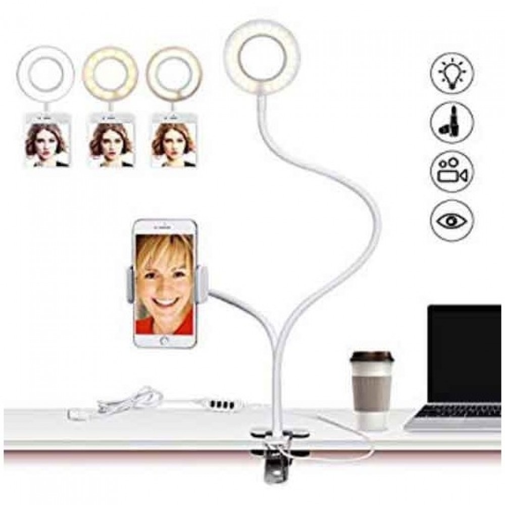 Selfie Ring Light with Cell Phone Holder Stand for Live Stream/Makeup