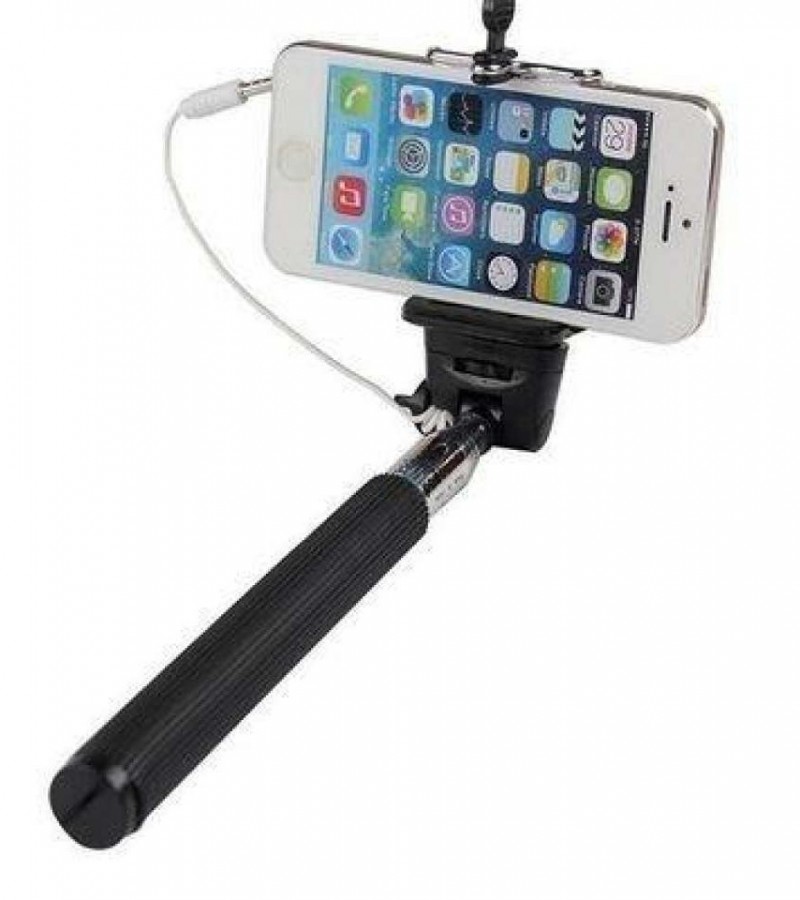 Selfie Stick With Extendable Audio Cable Wire