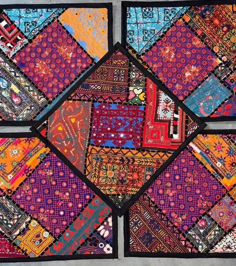 Traditional Handmade Cushion Covers For Sofa - Fancy Handmade Cusion Covers For Sofa - Pack of 5 Fancy