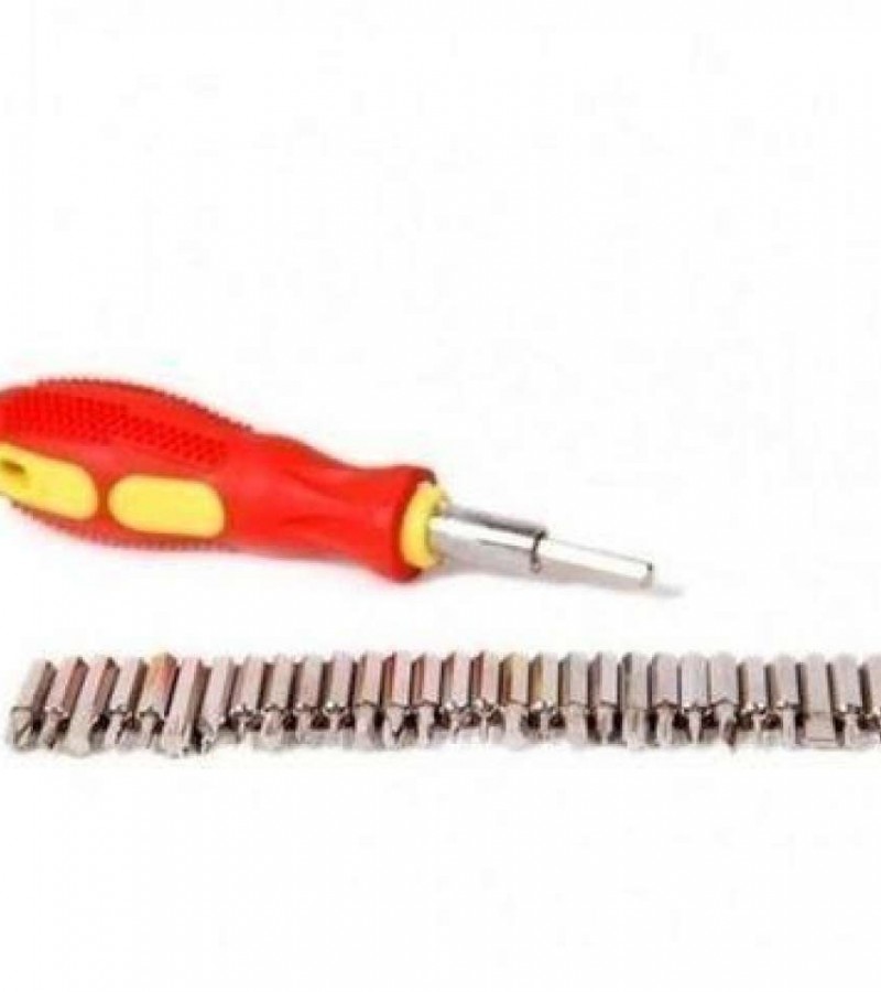 31 In 1 - Universal Magnetic Screw Driver Kit - Yellow & Red