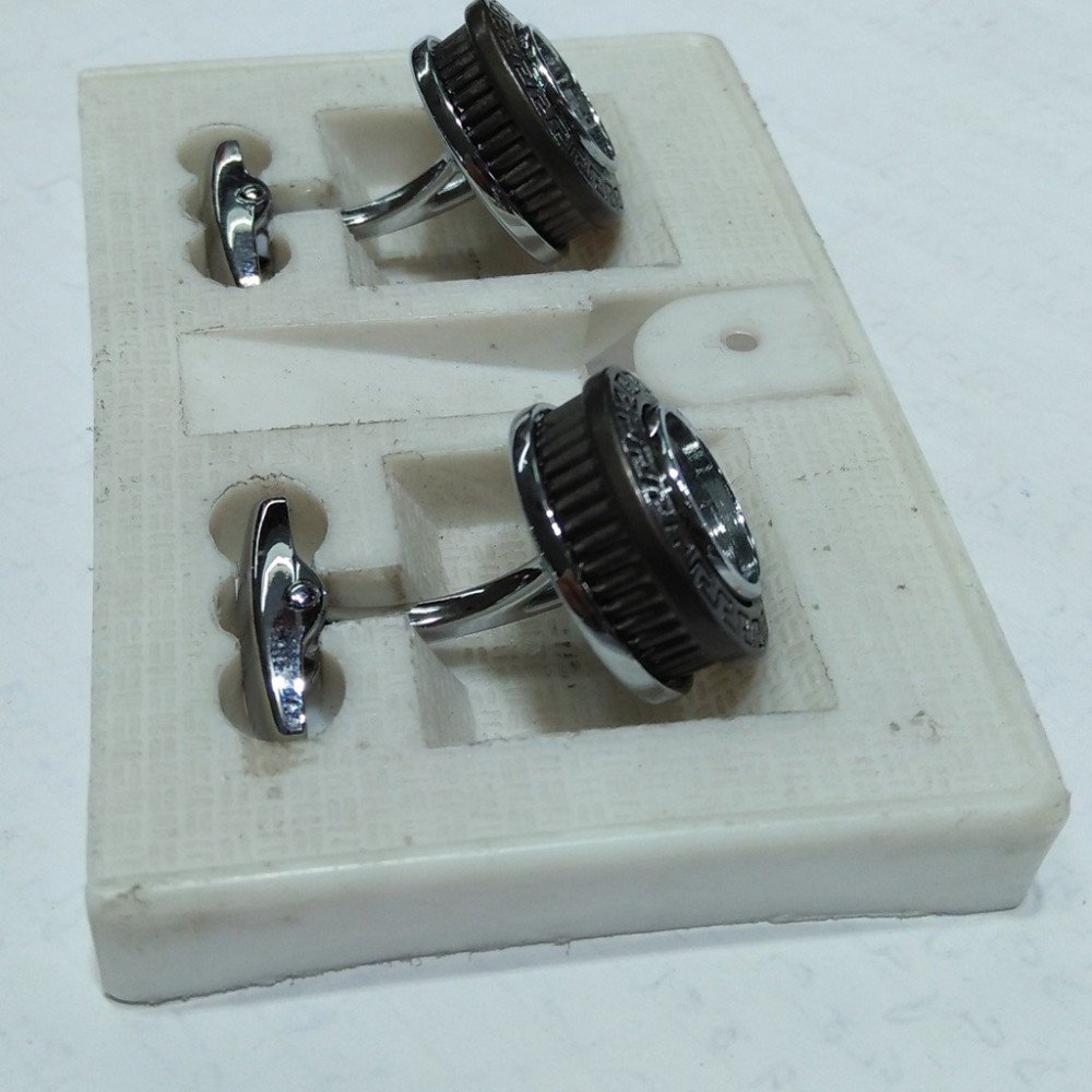 Amazing Round Shaped Steel Cufflinks Stud Set For Men