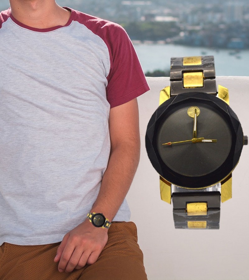 Attractive Black Dial Watch For Men