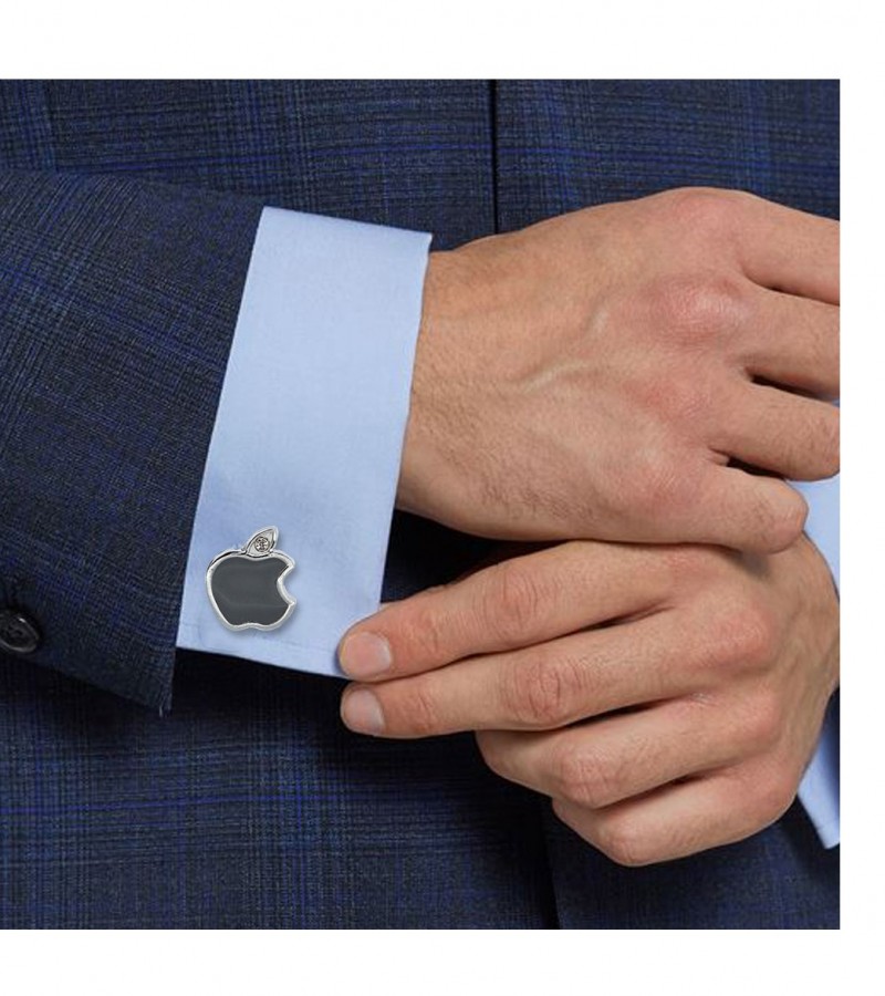 Black Apple Logo Cufflinks  MC1693